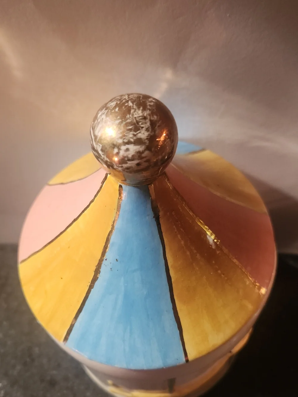 1960's SFA  Pottery Storybook Carousel Elephant Lollypop Canister Signed Millie